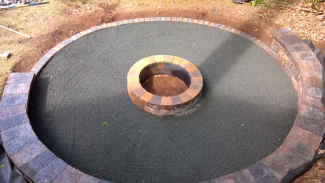 Firepit: Grey Mist Taprock with manufactured block