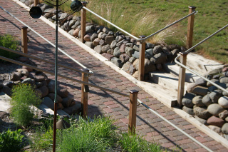 Paver Walkway with Treated Timber Steps